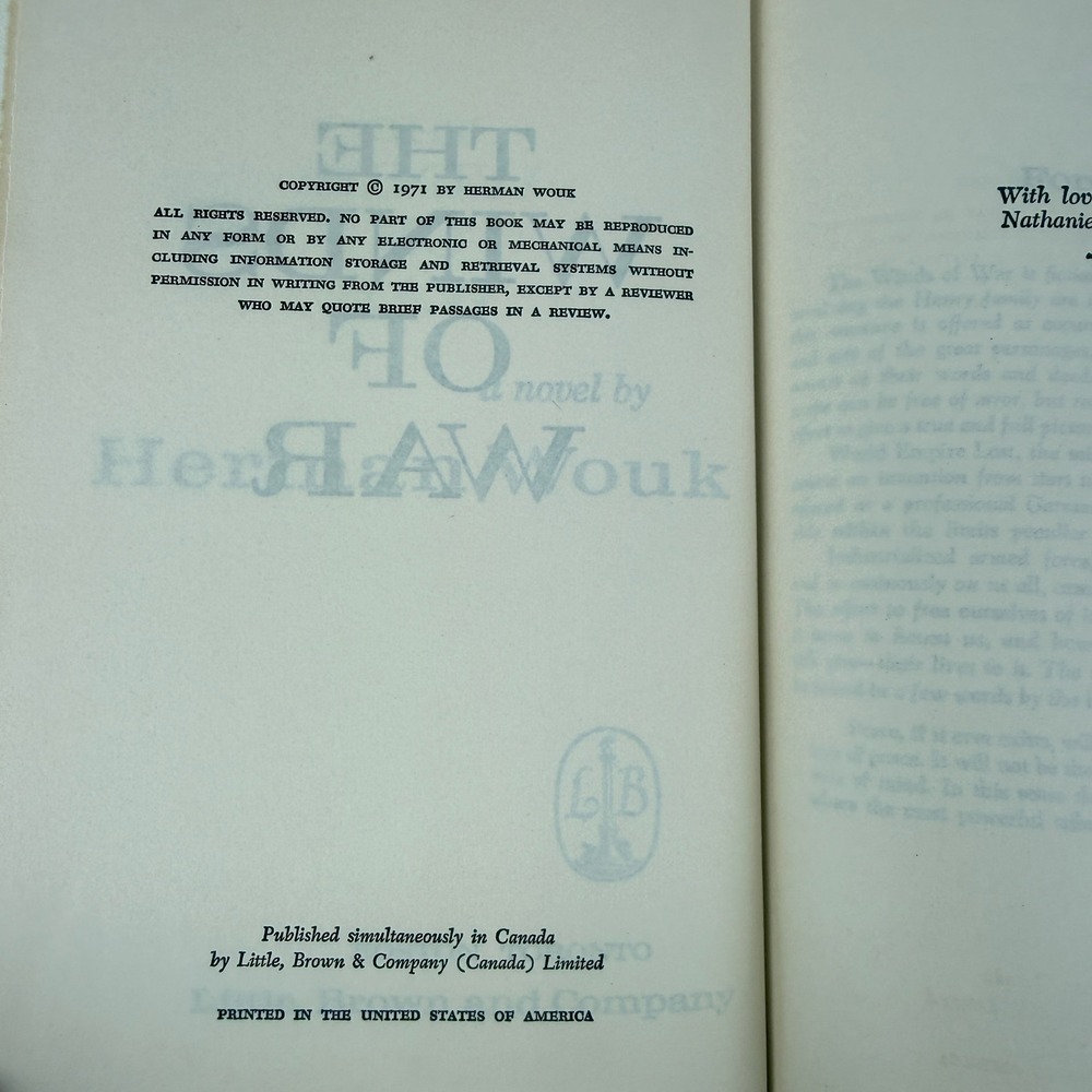 The Winds of War Herman Wouk 1971 Hardcover Little Brown Red Vintage Book - Picture 5 of 8